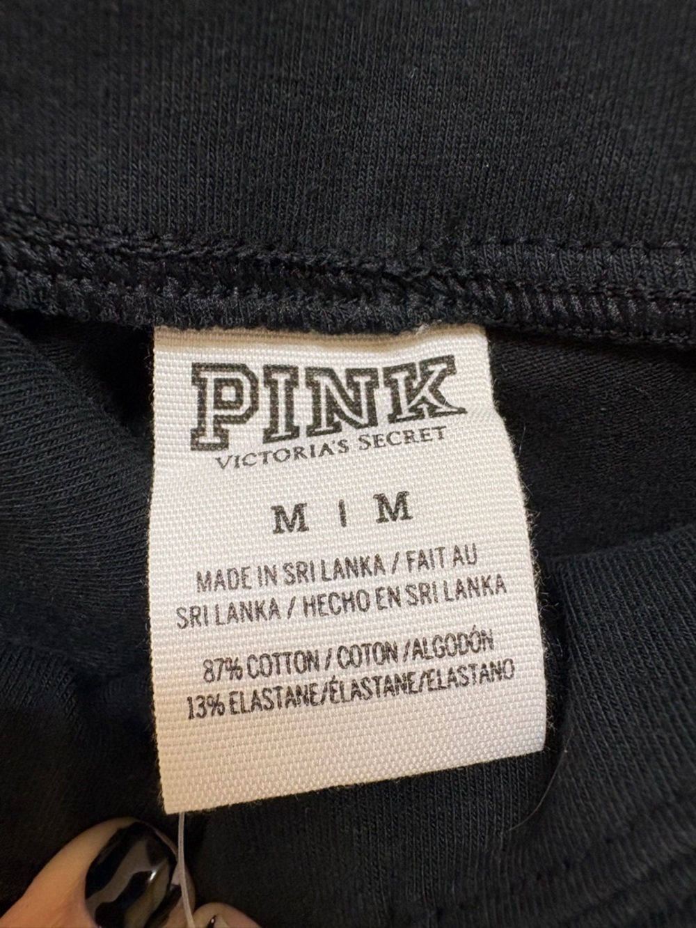 PINK Victoria's Secret Black All Over Rhinestone NWT Leggings | Size Medium π€β¨ - Picture 4 of 17
